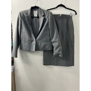 Vintage College Town Gray Plaid Midi Skirt Jacket Academia Belt loops‎ 5/6 & 7/8